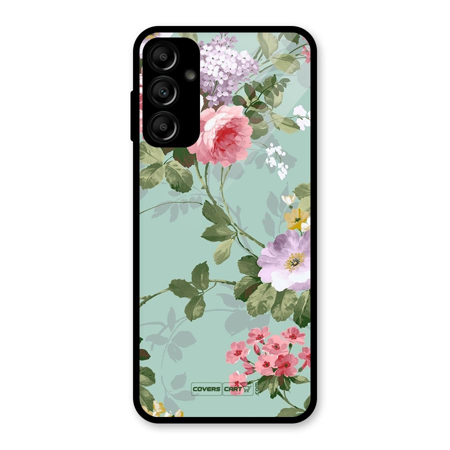 Desinger Floral Glass Back Case for Galaxy A14 5G