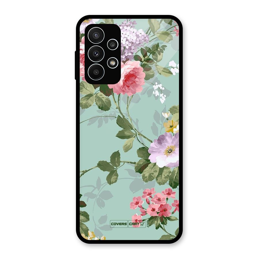 Desinger Floral Glass Back Case for Galaxy A23