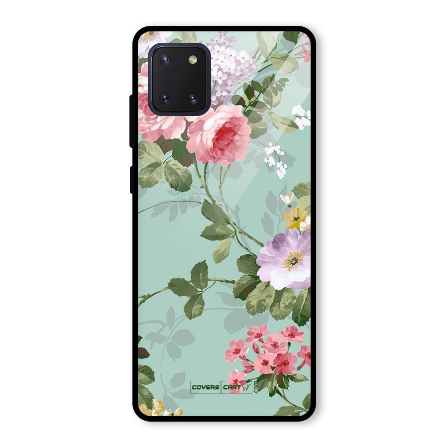 Desinger Floral Glass Back Case for Galaxy Note 10 Lite