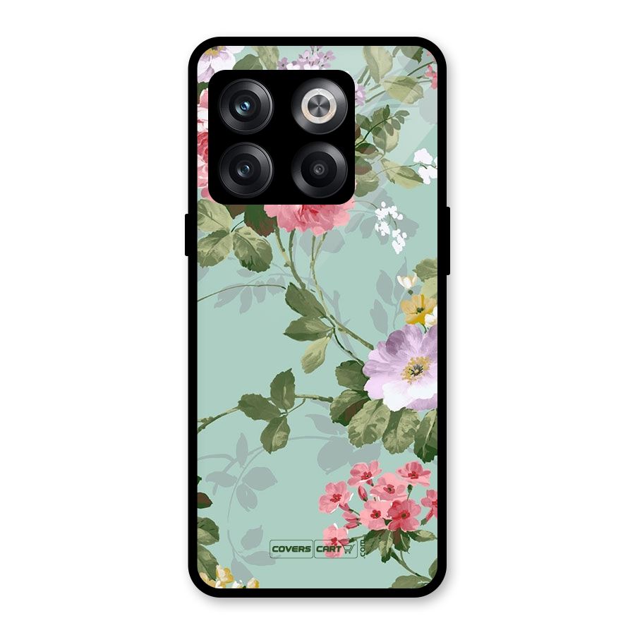 Desinger Floral Glass Back Case for OnePlus 10T