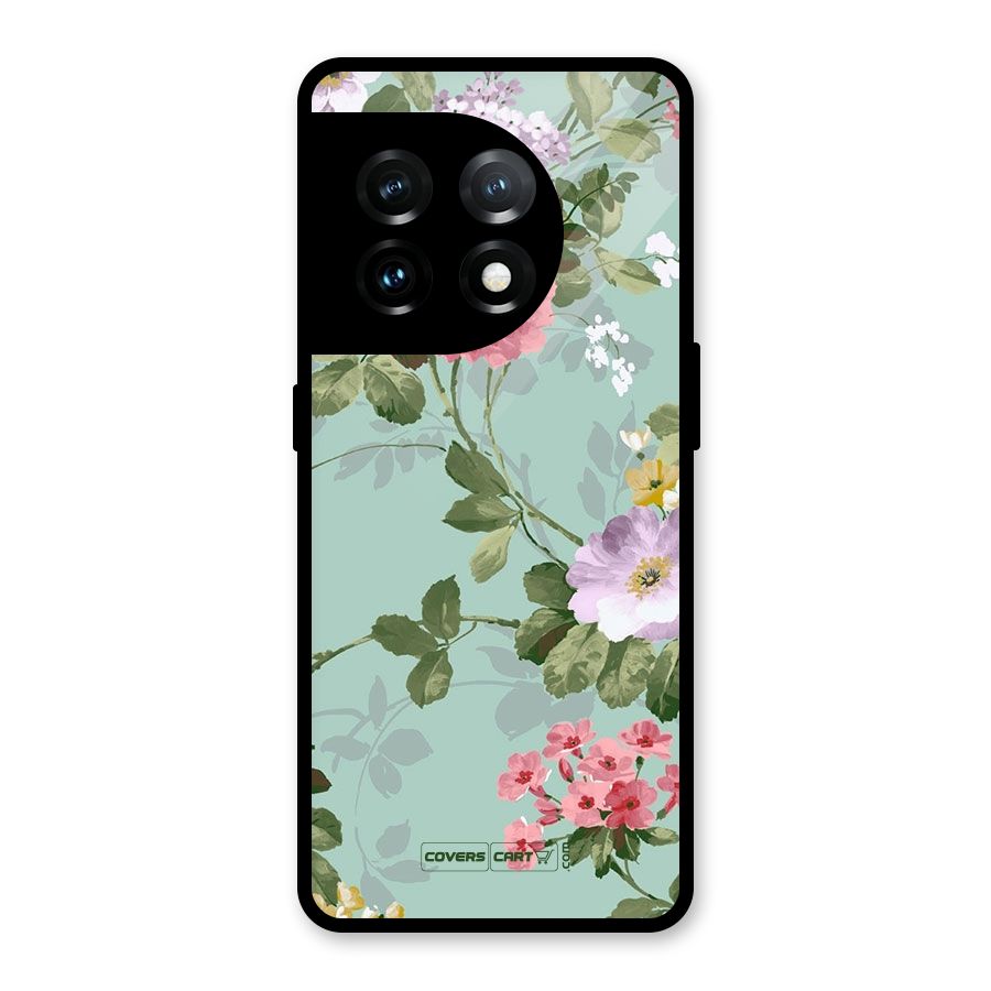 Desinger Floral Glass Back Case for OnePlus 11
