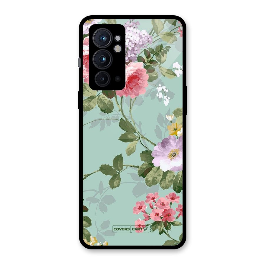 Desinger Floral Glass Back Case for OnePlus 9RT 5G