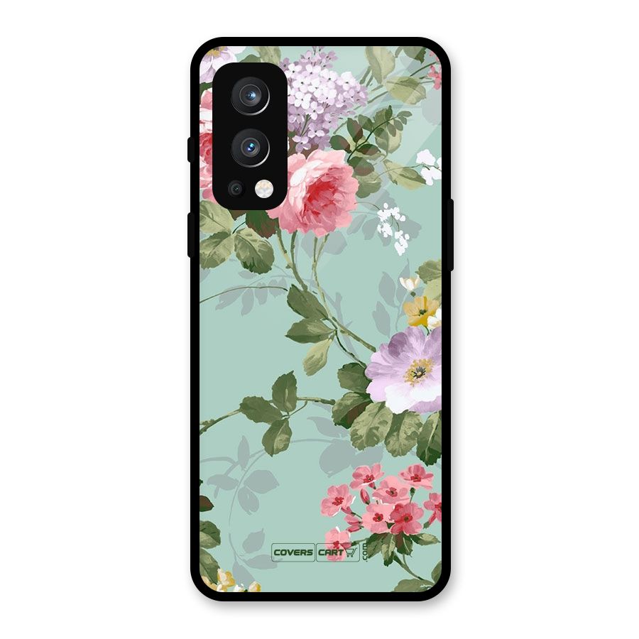 Desinger Floral Glass Back Case for OnePlus Nord 2 5G