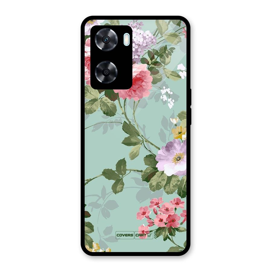 Desinger Floral Glass Back Case for Oppo A77