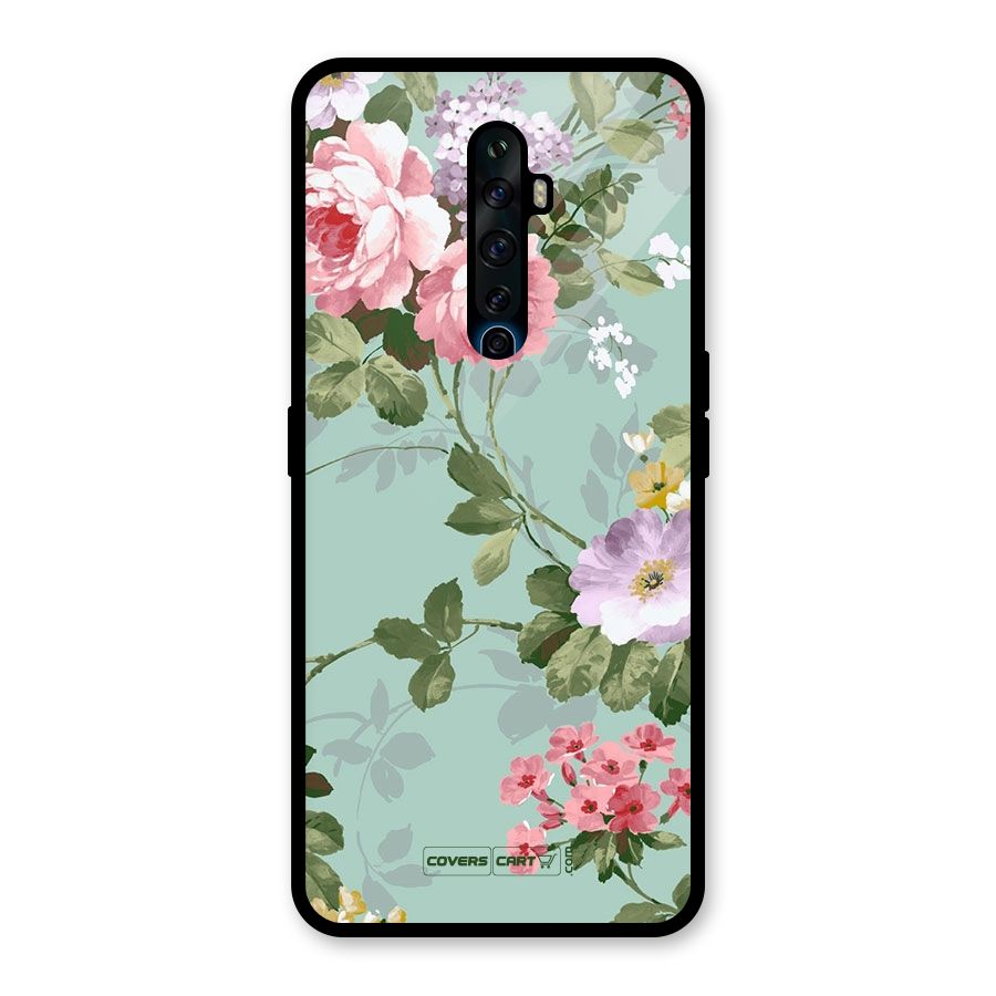 Desinger Floral Glass Back Case for Oppo Reno2 F