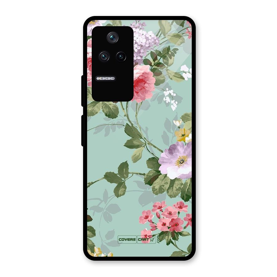 Desinger Floral Glass Back Case for Poco F4 5G