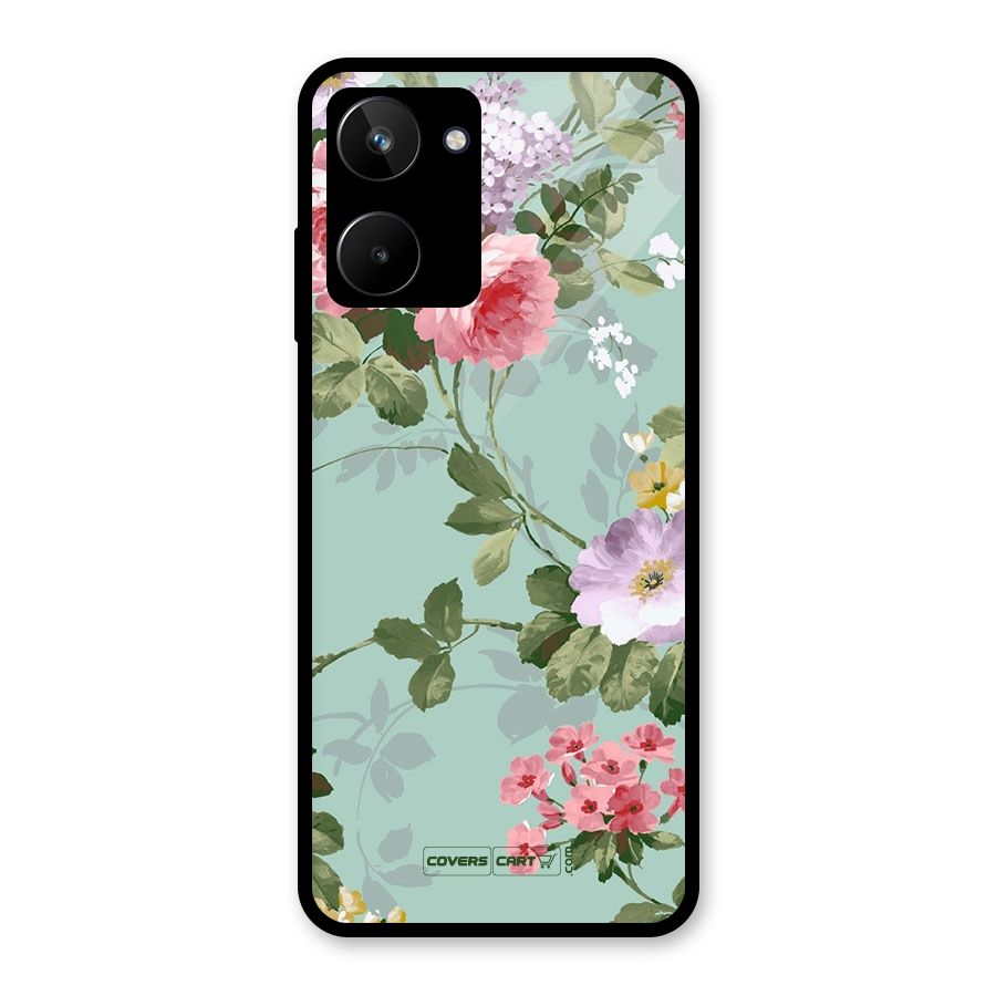 Desinger Floral Glass Back Case for Realme 10