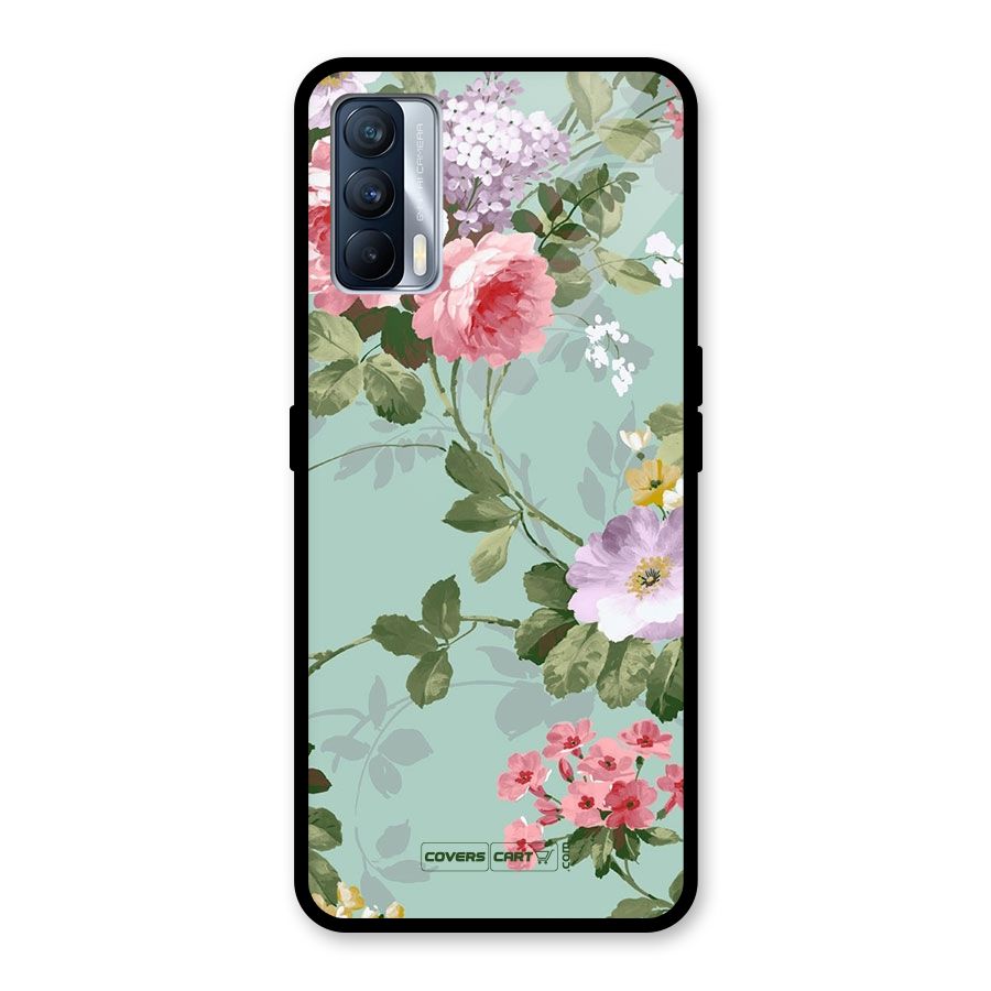 Desinger Floral Glass Back Case for Realme X7
