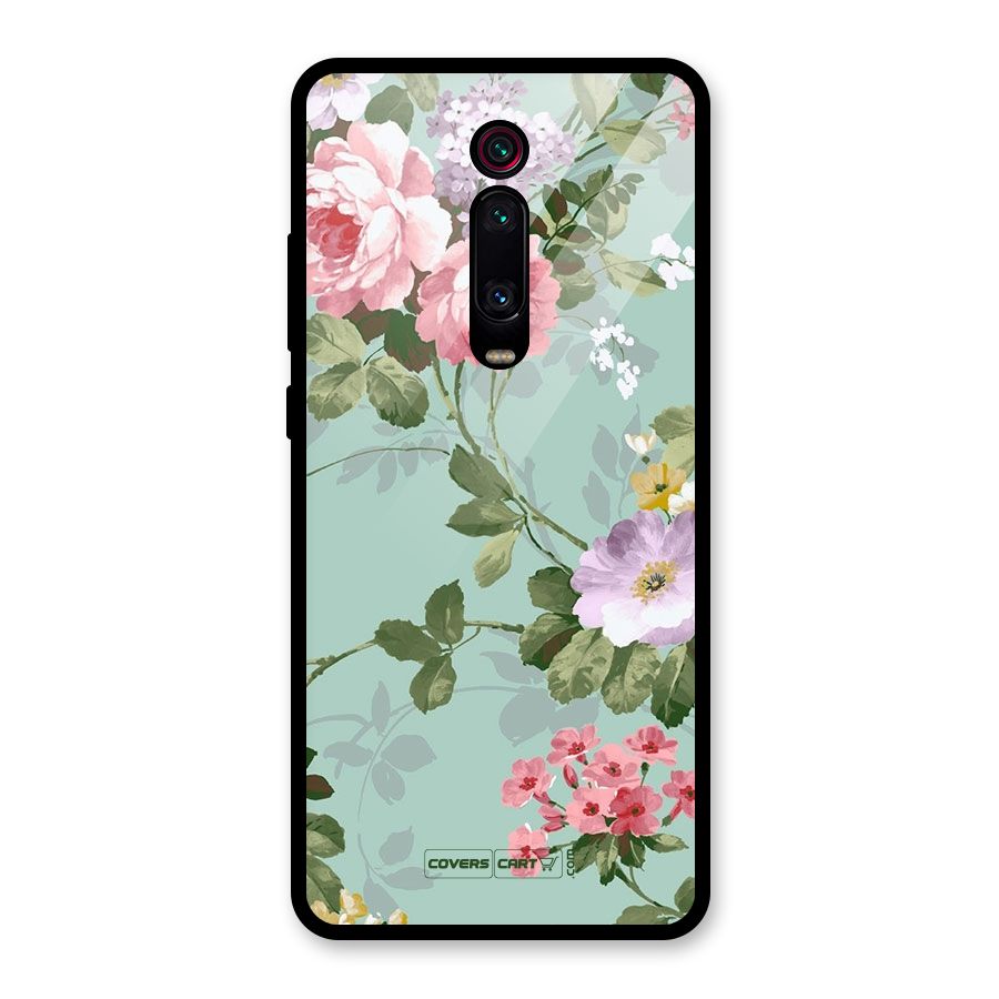 Desinger Floral Glass Back Case for Redmi K20 Pro