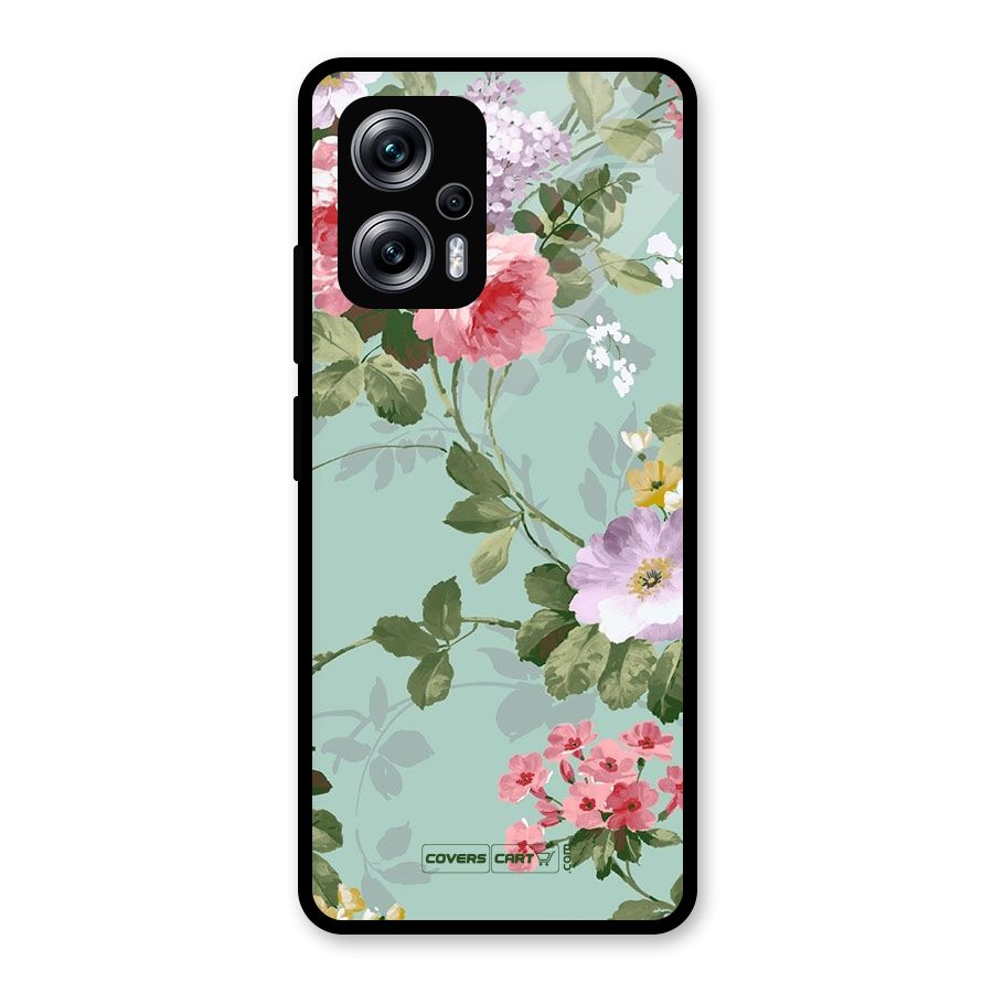 Desinger Floral Glass Back Case for Redmi K50i