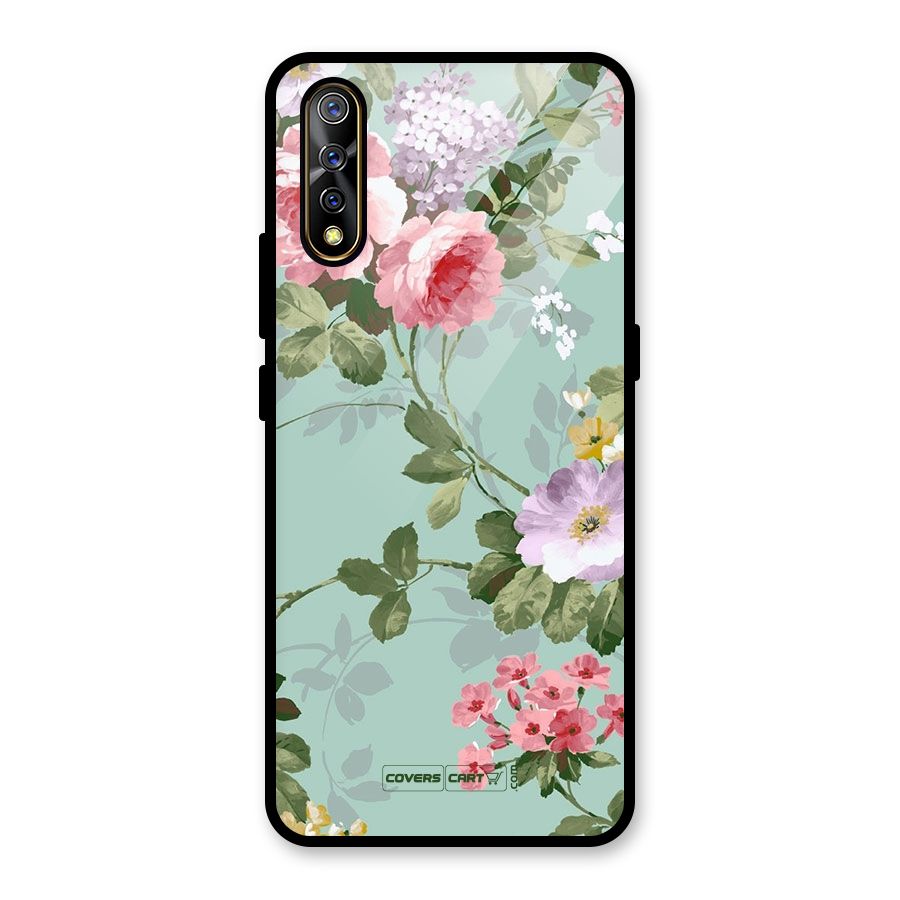Desinger Floral Glass Back Case for Vivo S1