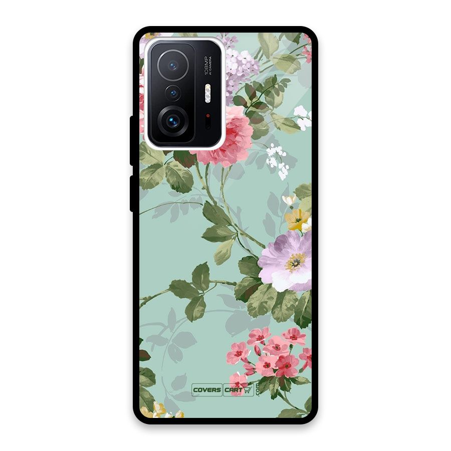 Desinger Floral Glass Back Case for Xiaomi 11T Pro