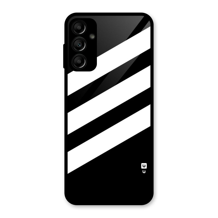Diagonal Classic Stripes Glass Back Case for Galaxy A14 5G