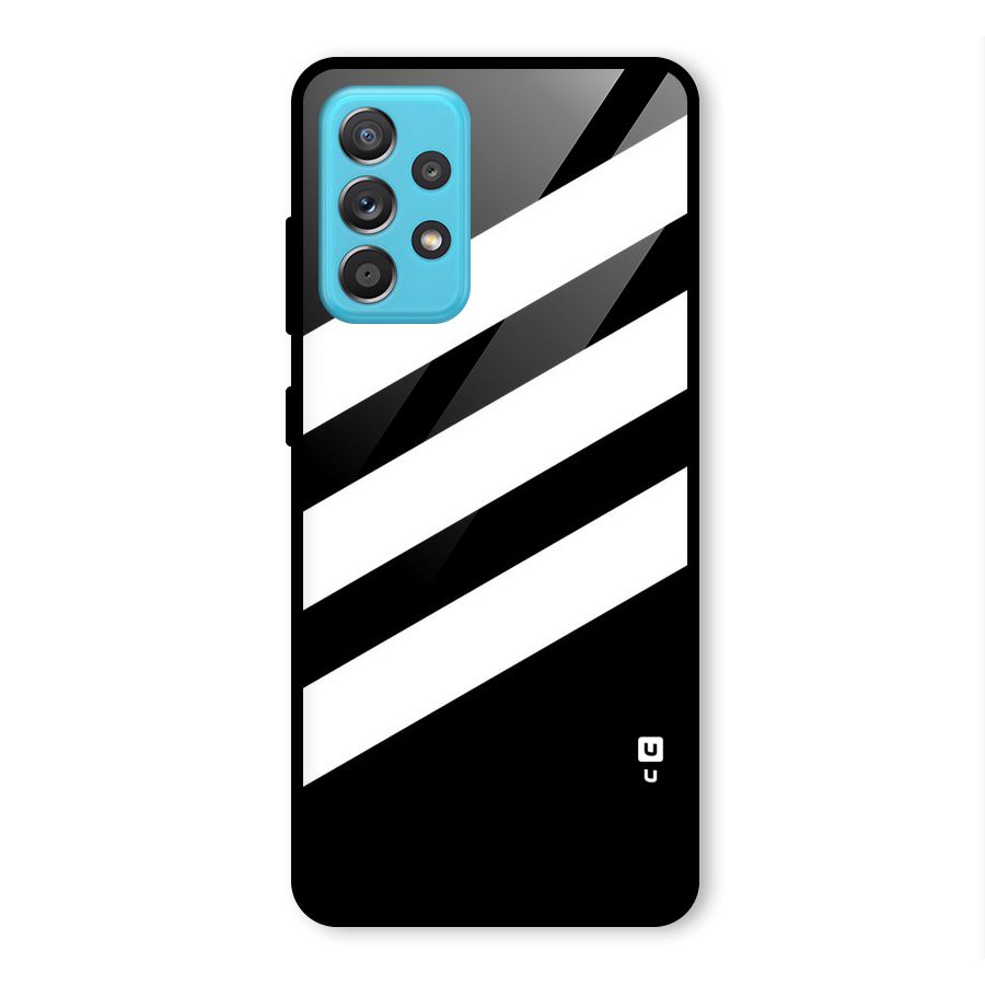 Diagonal Classic Stripes Glass Back Case for Galaxy A52