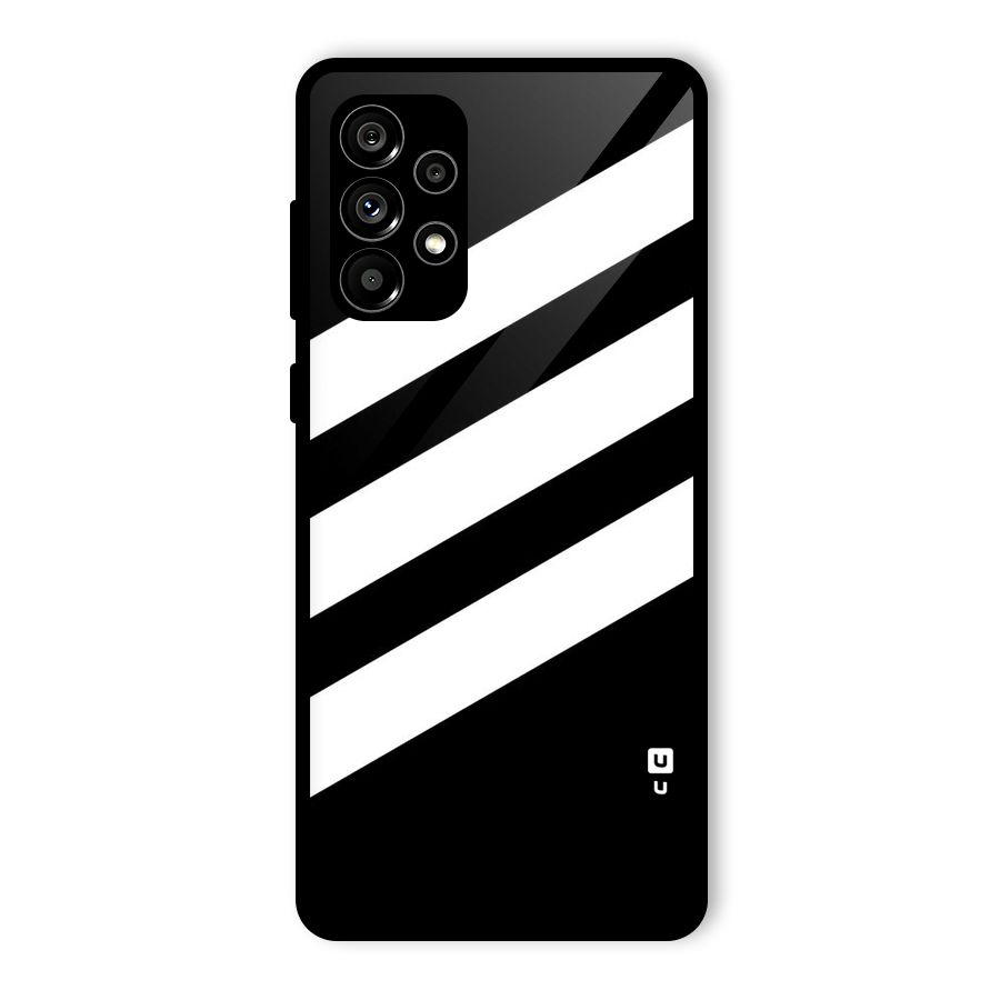 Diagonal Classic Stripes Glass Back Case for Galaxy A73 5G