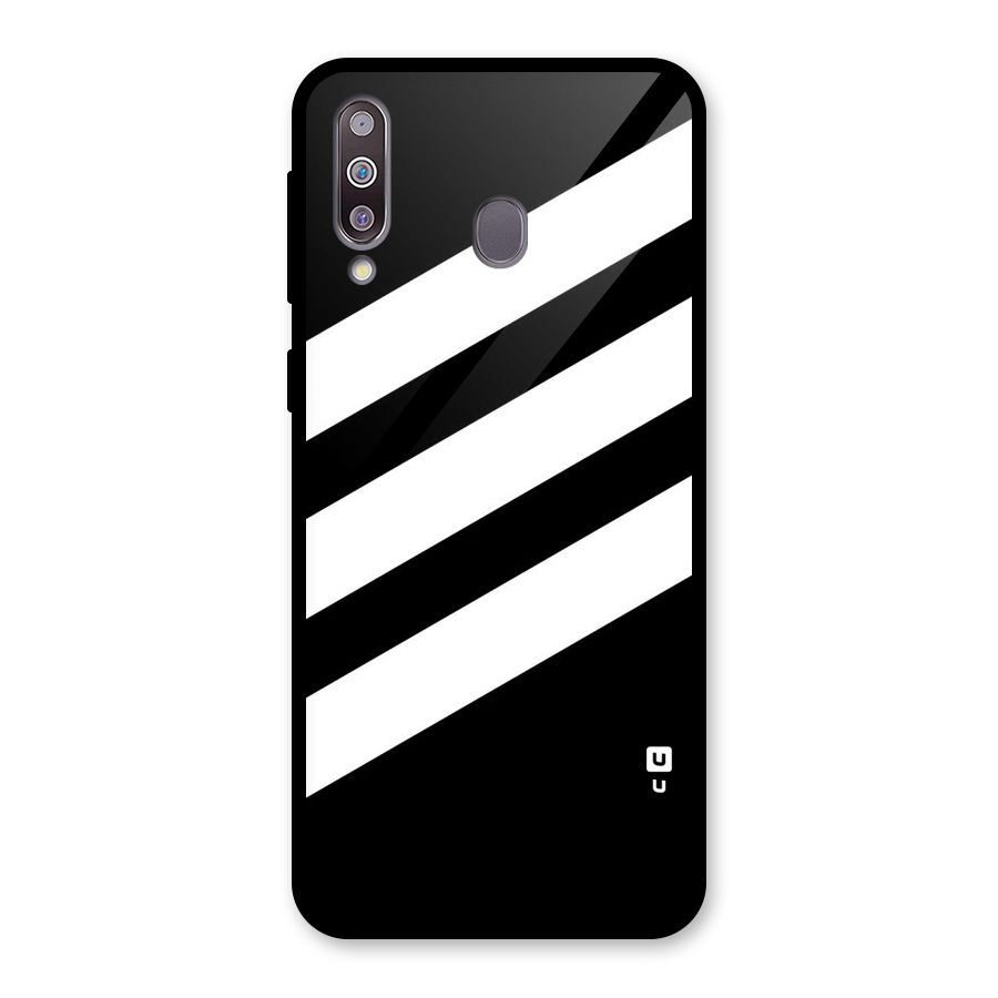 Diagonal Classic Stripes Glass Back Case for Galaxy M30
