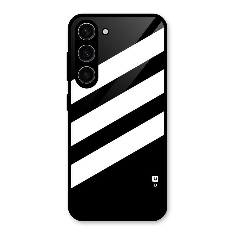 Diagonal Classic Stripes Glass Back Case for Galaxy S23
