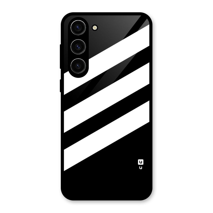 Diagonal Classic Stripes Glass Back Case for Galaxy S23 Plus