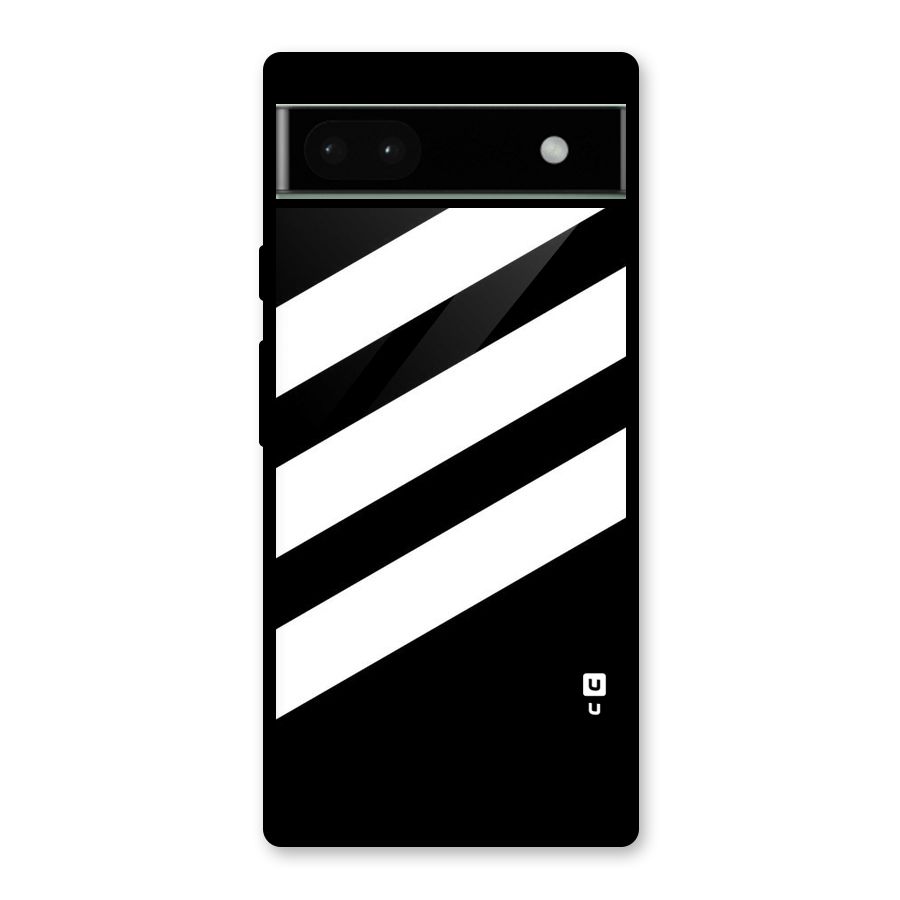 Diagonal Classic Stripes Glass Back Case for Google Pixel 6a
