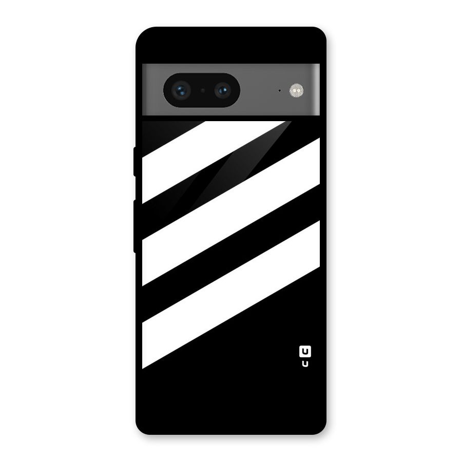 Diagonal Classic Stripes Glass Back Case for Google Pixel 7
