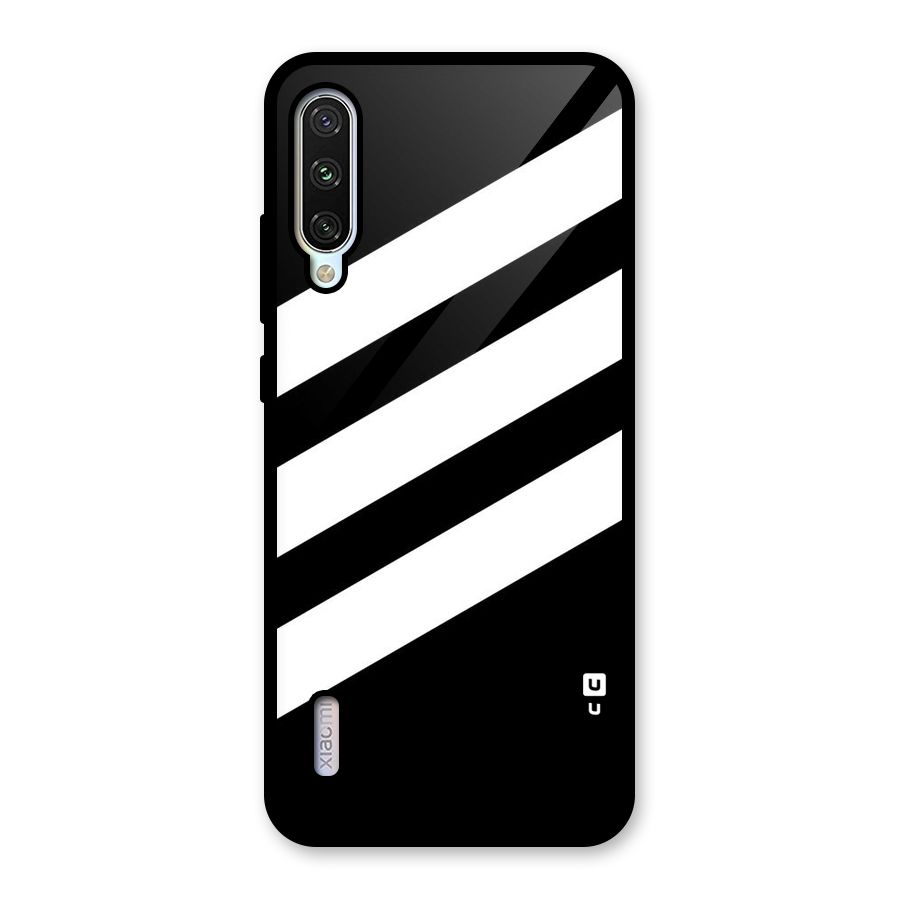 Diagonal Classic Stripes Glass Back Case for Mi A3
