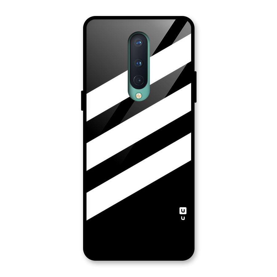 Diagonal Classic Stripes Glass Back Case for OnePlus 8