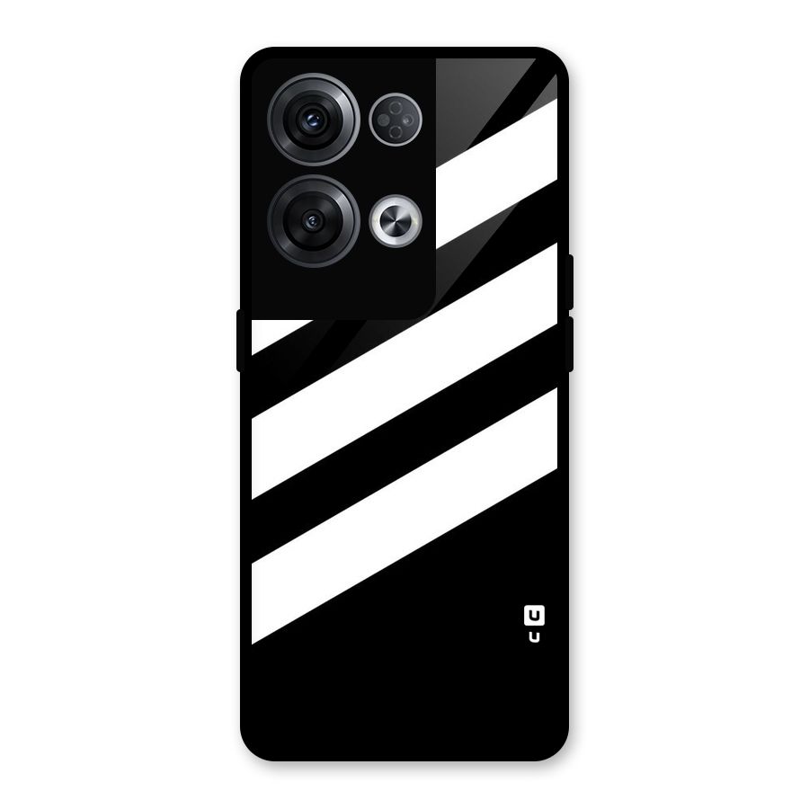 Diagonal Classic Stripes Glass Back Case for Oppo Reno8 Pro 5G