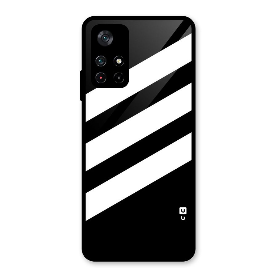 Diagonal Classic Stripes Glass Back Case for Poco M4 Pro 5G