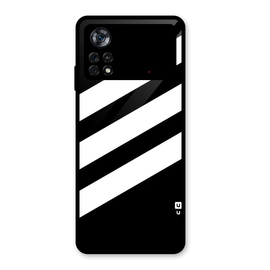 Diagonal Classic Stripes Glass Back Case for Poco X4 Pro 5G
