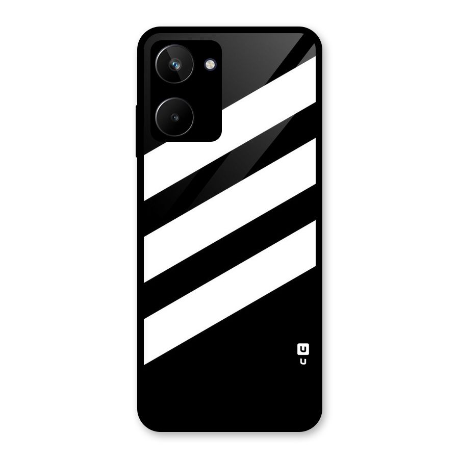 Diagonal Classic Stripes Glass Back Case for Realme 10