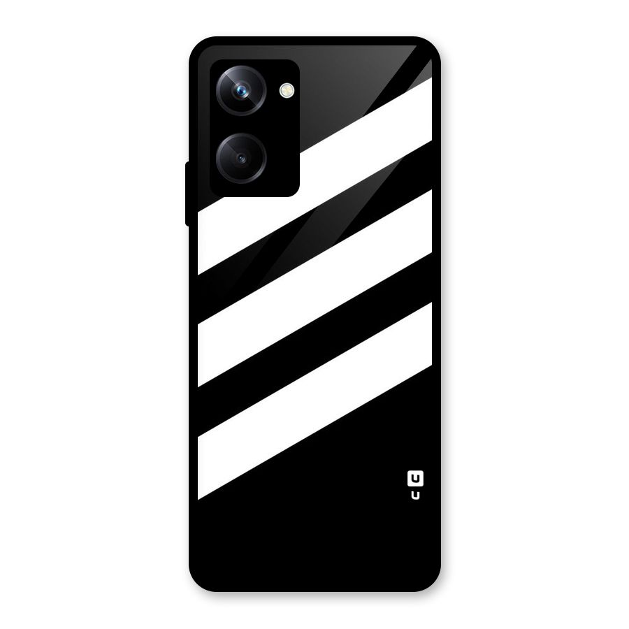 Diagonal Classic Stripes Glass Back Case for Realme 10 Pro