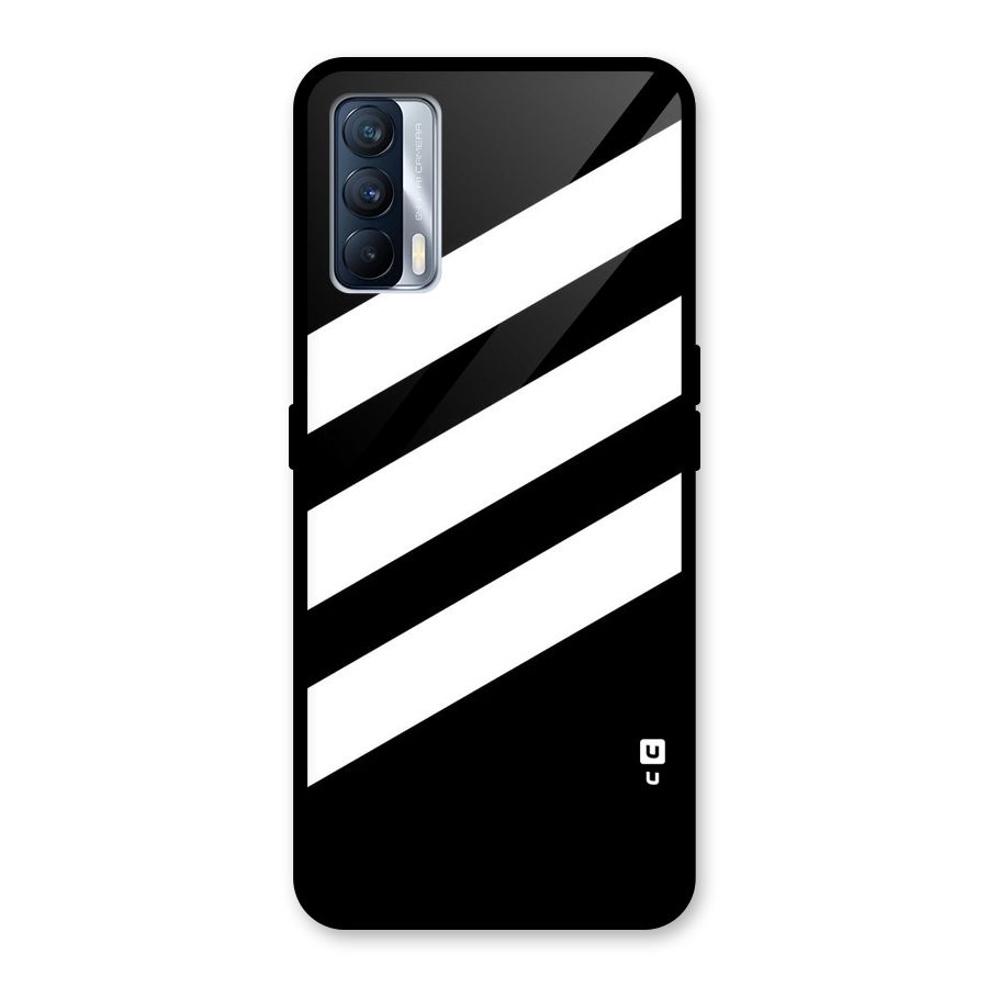 Diagonal Classic Stripes Glass Back Case for Realme X7