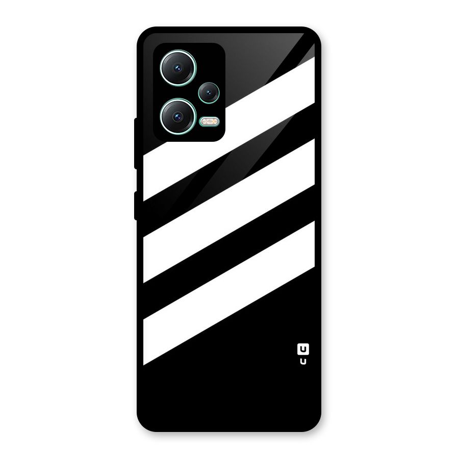 Diagonal Classic Stripes Glass Back Case for Redmi Note 12 5G