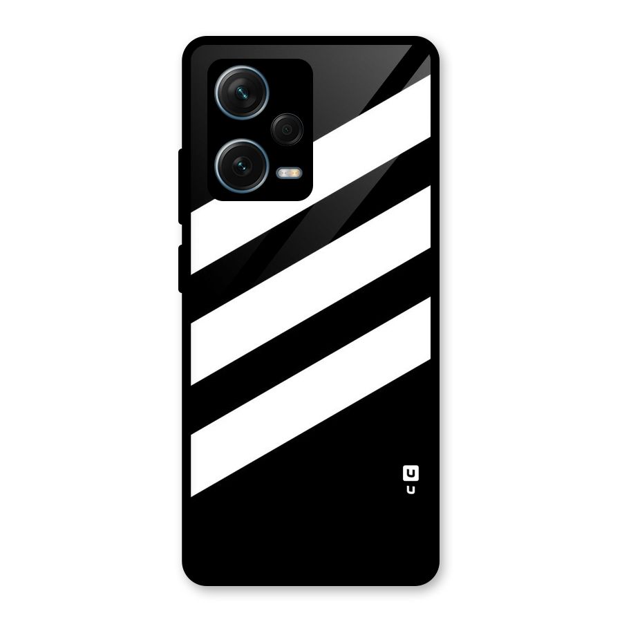 Diagonal Classic Stripes Glass Back Case for Redmi Note 12 Pro Plus 5G
