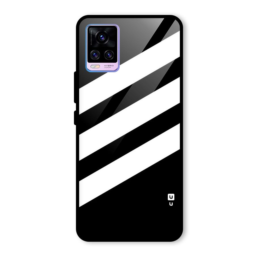 Diagonal Classic Stripes Glass Back Case for Vivo V20 Pro