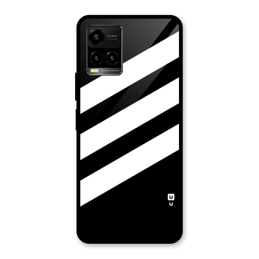 Diagonal Classic Stripes Glass Back Case for Vivo Y21T