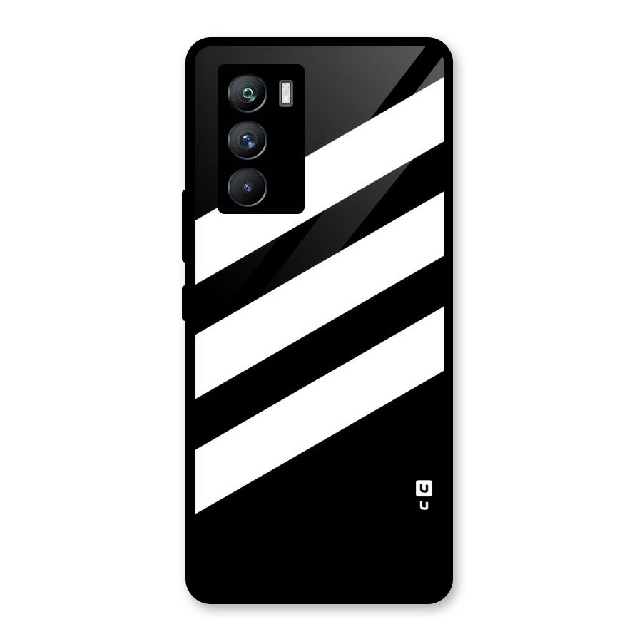 Diagonal Classic Stripes Glass Back Case for Vivo iQOO 9 SE