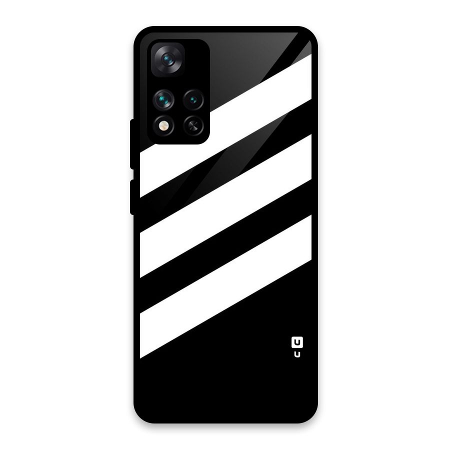 Diagonal Classic Stripes Glass Back Case for Xiaomi 11i HyperCharge 5G
