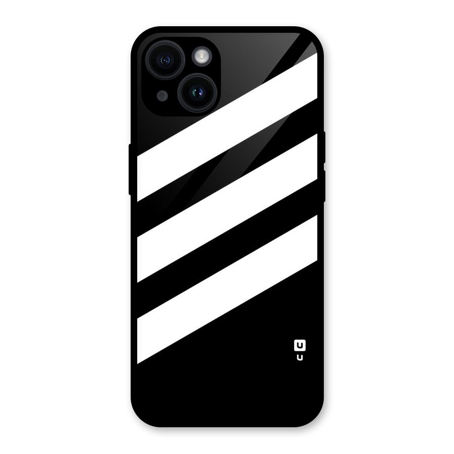 Diagonal Classic Stripes Glass Back Case for iPhone 14