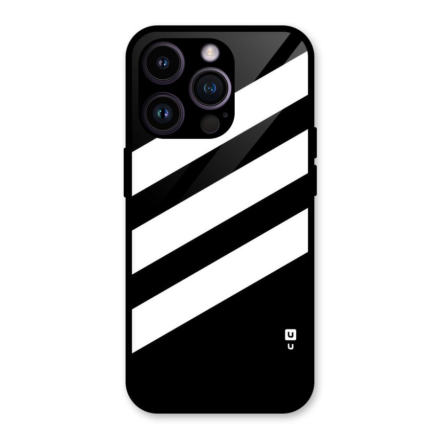 Diagonal Classic Stripes Glass Back Case for iPhone 14 Pro