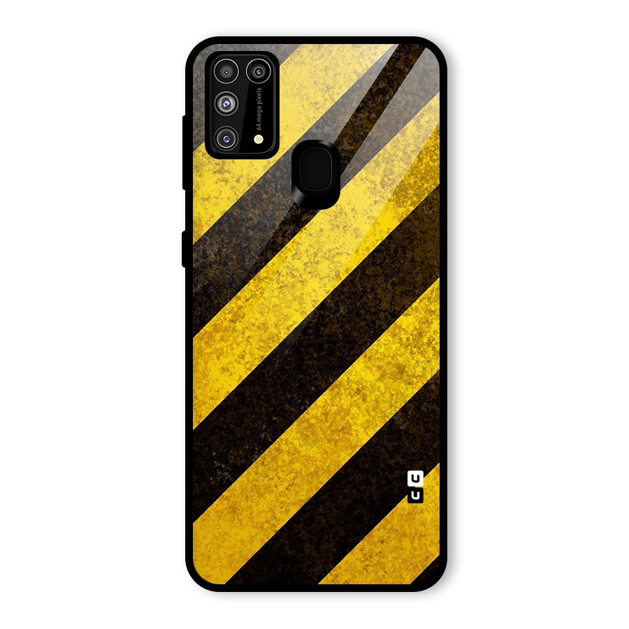 Diagonal Road Pattern Glass Back Case for Galaxy M31