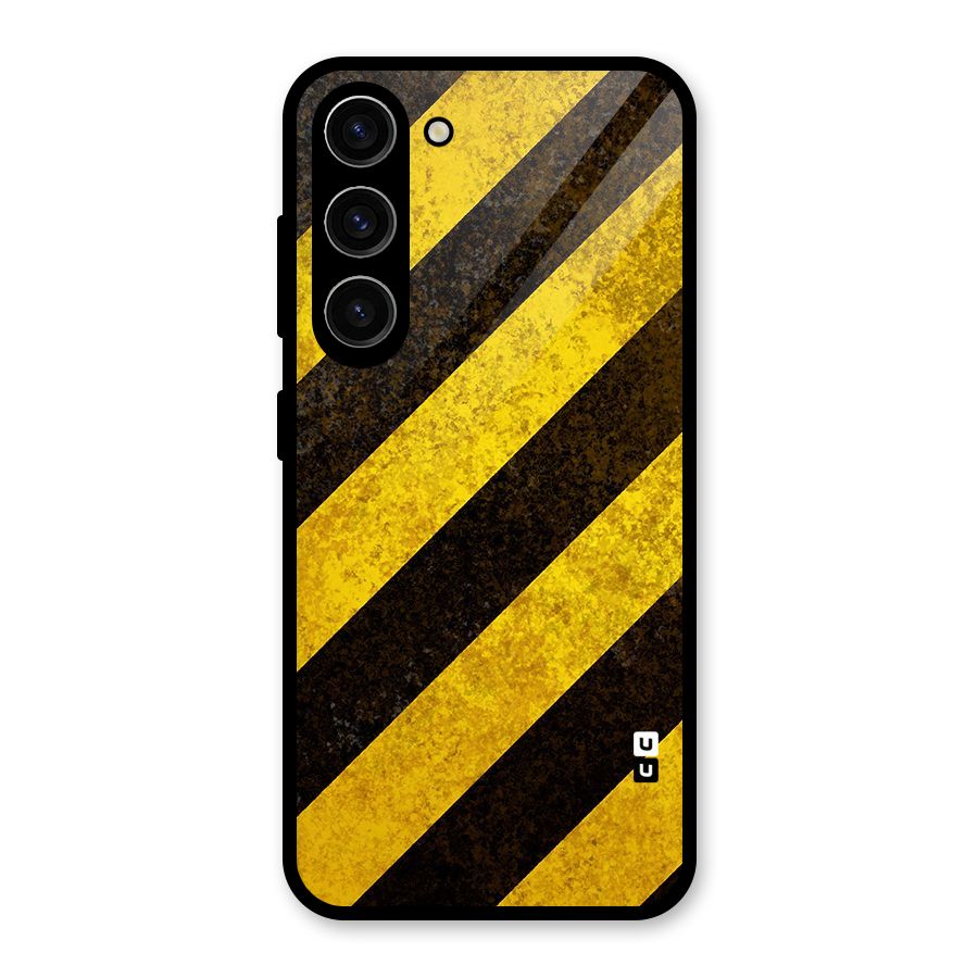 Diagonal Road Pattern Glass Back Case for Galaxy S23
