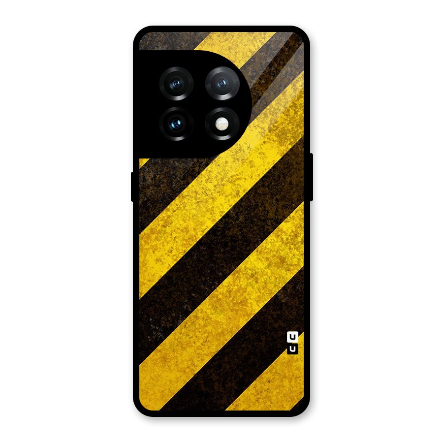 Diagonal Road Pattern Glass Back Case for OnePlus 11