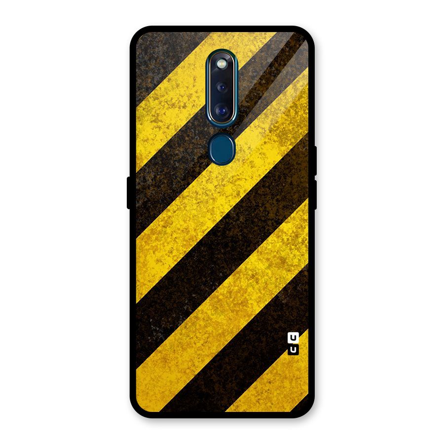 Diagonal Road Pattern Glass Back Case for Oppo F11 Pro