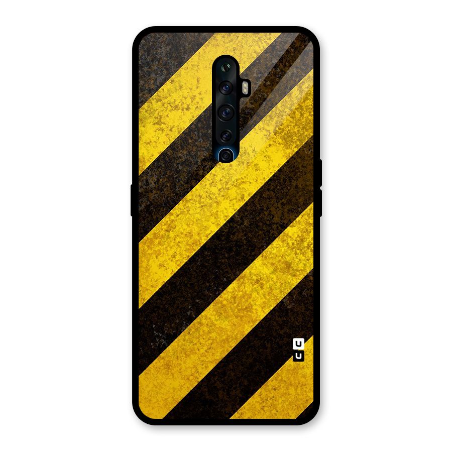 Diagonal Road Pattern Glass Back Case for Oppo Reno2 F