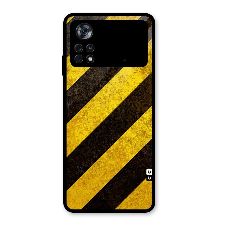 Diagonal Road Pattern Glass Back Case for Poco X4 Pro 5G