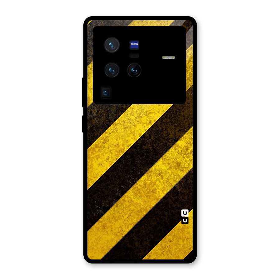 Diagonal Road Pattern Glass Back Case for Vivo X80 Pro
