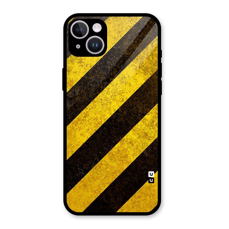 Diagonal Road Pattern Glass Back Case for iPhone 14 Plus