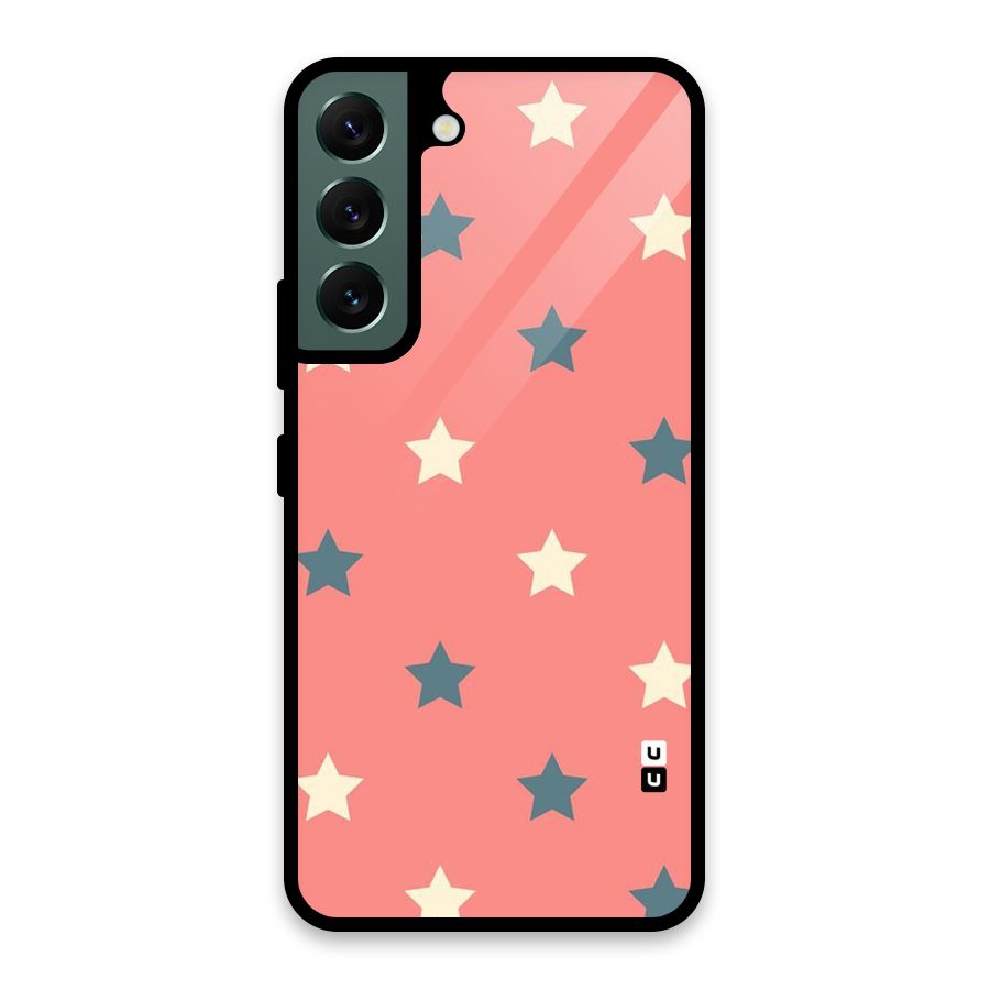 Diagonal Stars Glass Back Case for Galaxy S22 5G