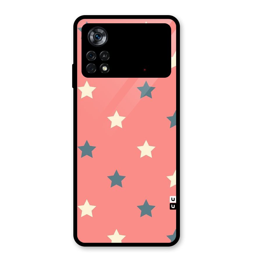 Diagonal Stars Glass Back Case for Poco X4 Pro 5G